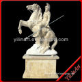 Cheap Hand Carved Garden Stone Soldier Statue With Horse